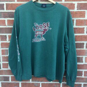 Vintage American Eagle Tee Shirt Large Green Loose Moose Lodge Y2K